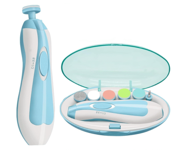 Baby Nail Trimmer New Born with Lights | Electric Baby Nail Cutter with Multiple Filer Heads Adjustment | Pack of 1