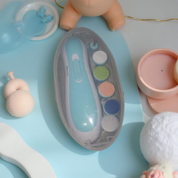 Baby Nail Trimmer New Born with Lights | Electric Baby Nail Cutter with Multiple Filer Heads Adjustment | Pack of 1 - Image 2