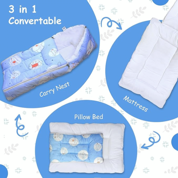 Newborn Baby Sleeping Bag – Soft & Safe Wrap with Zip Closure – 0–6 Months (Multipurpose Carry Nest) - Image 5