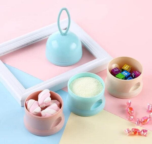 Bear-Shaped 3-Layer Baby Milk & Snacks Storage Container | BPA-Free | Portable for Travel - Image 4
