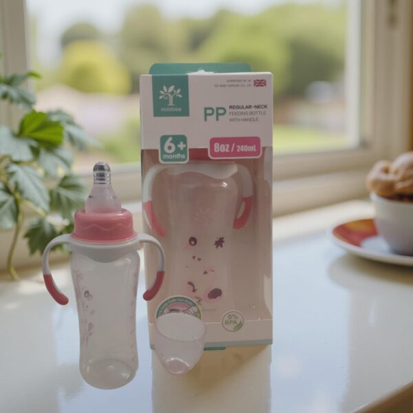 Minitree PP Regular-Neck Feeding Bottle with Handle – 240ml (8oz) | For 6+ Months | BPA-Free - Image 4