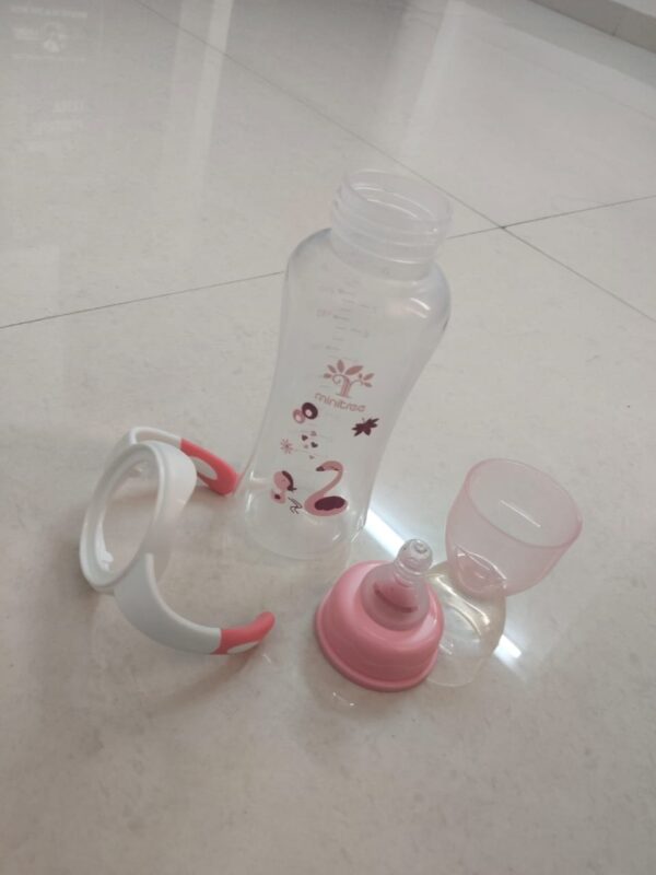 Minitree PP Regular-Neck Feeding Bottle with Handle – 240ml (8oz) | For 6+ Months | BPA-Free - Image 3