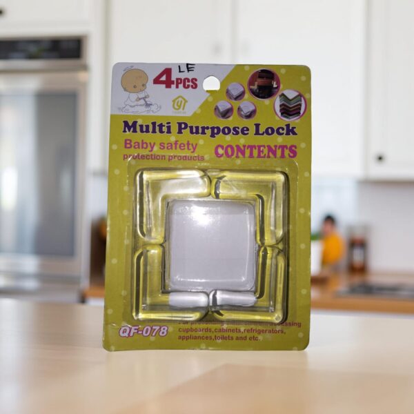 Multi-Purpose Baby Safety Lock – 4 PCS | For Cabinets, Drawers, Appliances, Toilets | QF-078 - Image 2