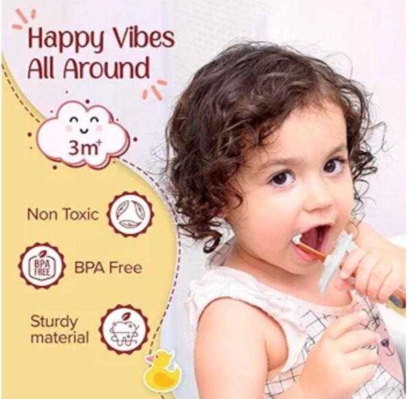 Hercules Bear Baby Training Toothbrush Set – 3 PCS | Infant to Toddler Oral Care | With Safety Shield - Image 2