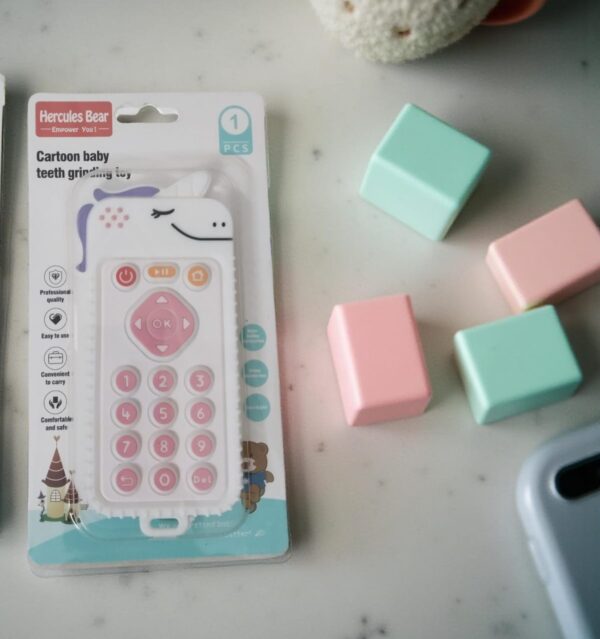 Cartoon Baby Remote Teether Toy | Soft Silicone | Unicorn Design