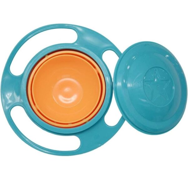 360° Rotating Spill-Proof Baby Bowl – Anti-Spill Feeding Bowl with Lid & Handles.Non silicone material (Gyro Bowl Design) - Image 2