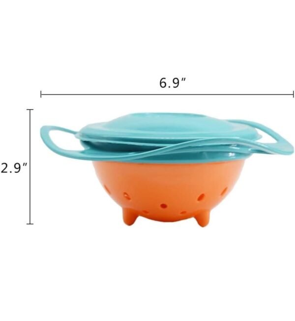 360° Rotating Spill-Proof Baby Bowl – Anti-Spill Feeding Bowl with Lid & Handles.Non silicone material (Gyro Bowl Design) - Image 5