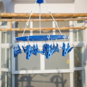 Compact Hanging Cloth Drying Rack with 20 Clips – Ideal for Baby Clothes, Mittens & Socks| Multi product hanger