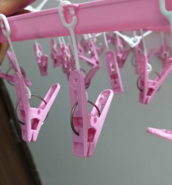 Cloth Hanging Drying Rack with 36 Clips – Ideal for Baby Clothes & Accessories| Multi cloth hanger - Image 3