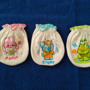 Soft Cotton Baby Hand Mittens – Cute Cartoon Prints (Pack of 3)| Animal print