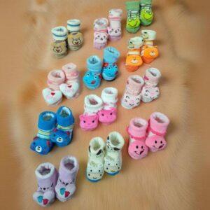 Soft & Cozy Baby Cute Booties Combo – Pack of 2 Pairs (0-12 Months)