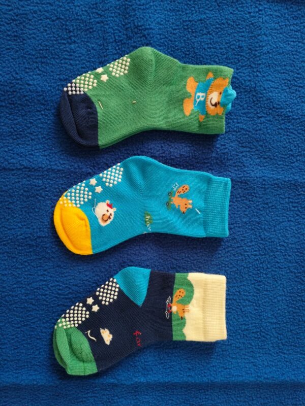 Premium Non-Slip Cartoon Baby Grip Socks – (Set of 3) [1 to 2 years]