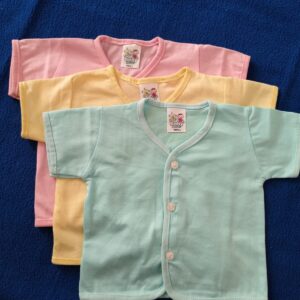 Plain Baby Zabli with Front Buttons (Pack of 3 )– Soft Hosiery Cotton Jhabla for Newborns (0–3 Months)