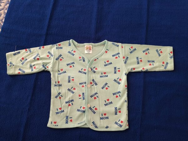Printed Baby Zabla with Sleeves – Front Button Style – Hosiery Cotton Combo of 3 (6 to 12 Months) - Image 4