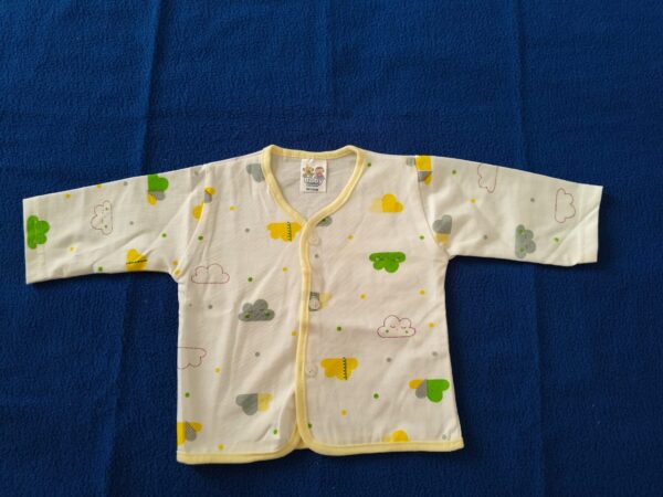 Cloud Print Baby Zabla with Sleeves – Front Button Style – Hosiery Cotton Combo of 4 (6 to 12 Months) - Image 5