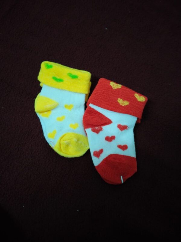 Cute Heart Print Baby Socks – Combo of 2 [ 0 to 12 months ] - Image 3