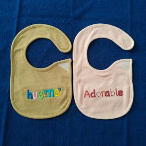 Premium Baby Bib | Double cloth | Embroidered Bib Combo – (Pack of 2)