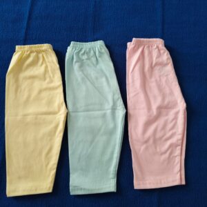 Plain Baby Full Pant - Pack of 3 (6 to 12 Months) | Soft Cotton Hosiery