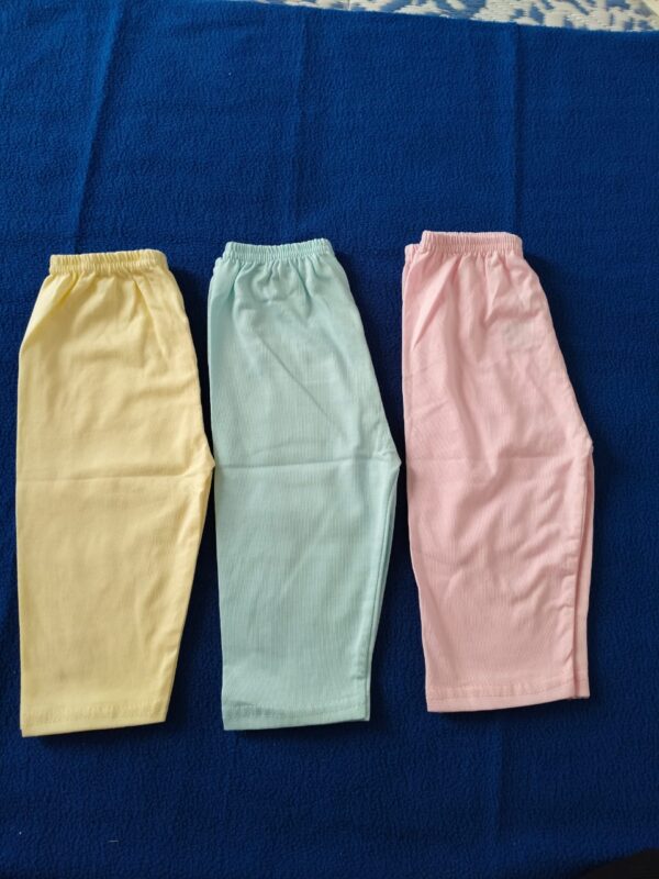 Plain Baby Full Pant - Pack of 3 (6 to 12 Months) | Soft Cotton Hosiery