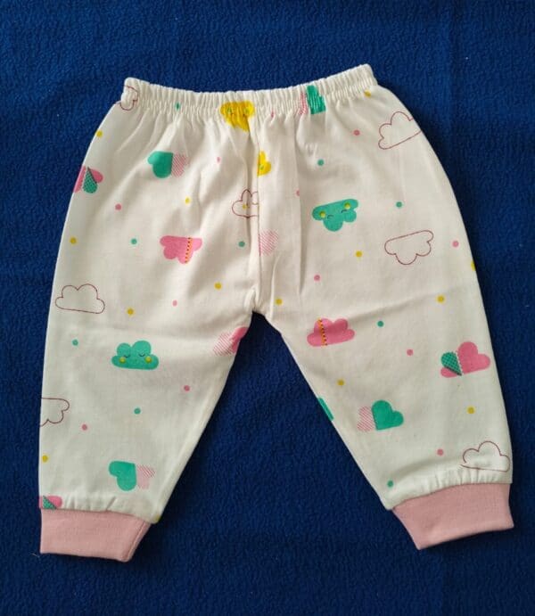 Baby Full Pant - Cloud Print (Pack of 4) | Soft Cotton Hosiery - Image 3