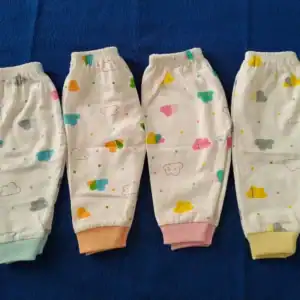 Baby Full Pant - Cloud Print (Pack of 4) | Soft Cotton Hosiery