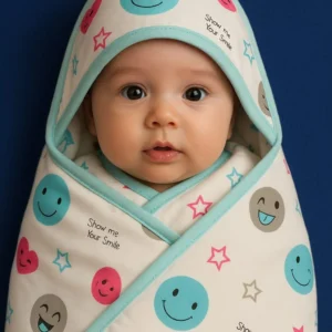 Soft Baby Hood Smiley Swaddle Wraps  – Kanha Kids