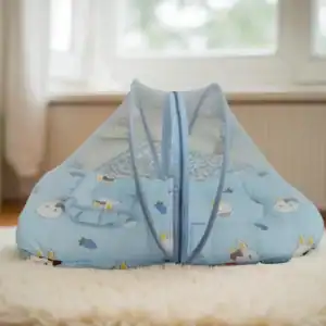 Baby Mosquito Net Sleeping Gadi with Pillow | Kanha Kids