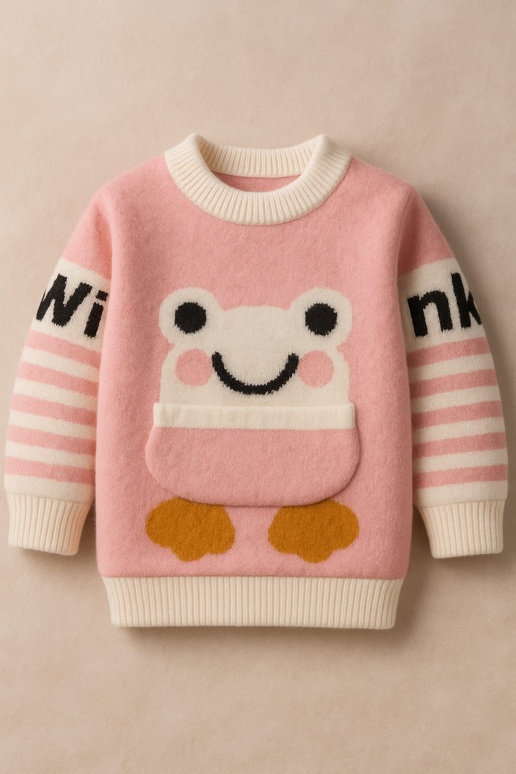 Kanha Kids Baby Woolen Cartoon Sweater | Soft Knitted Pullover Winter Wear for Boys & Girls | Cute Frog Design Warm Sweater - Image 3